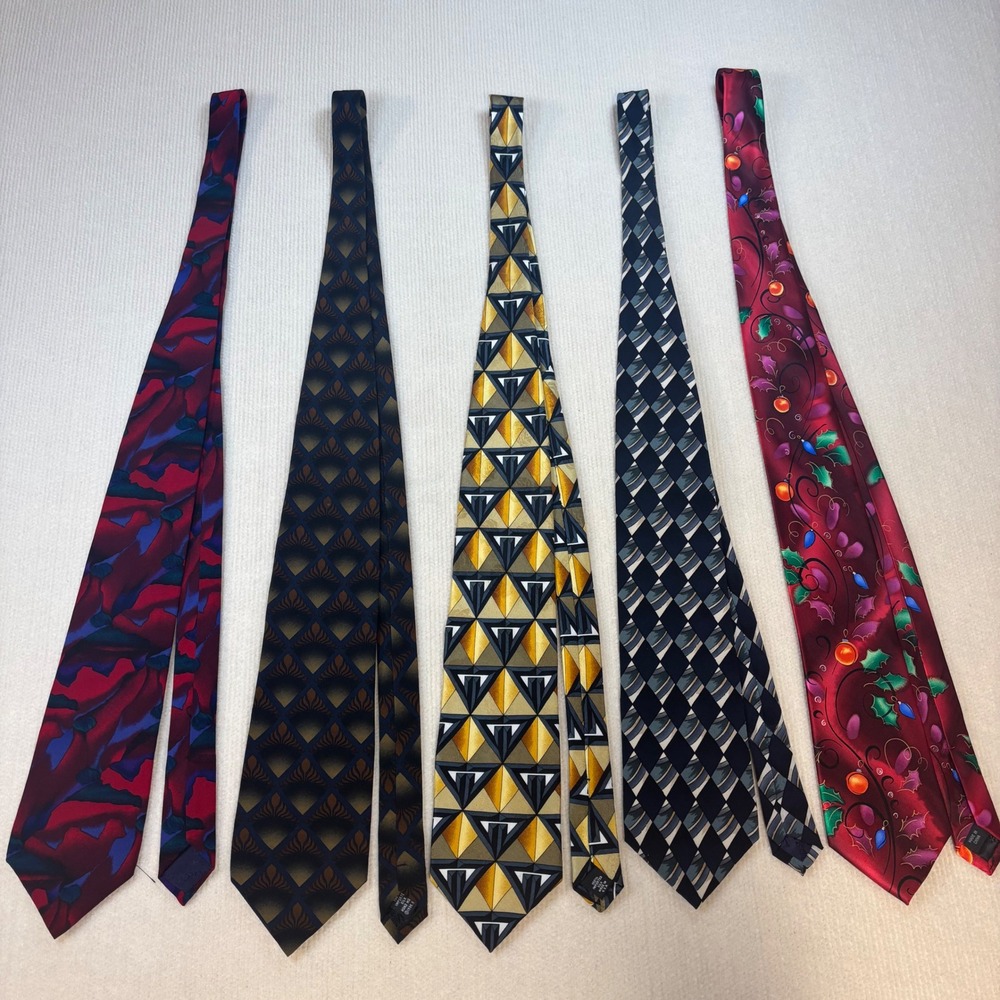 Vintage J Garcia Grateful Dead Silk Tie Lot Shangri-la Summer of Love